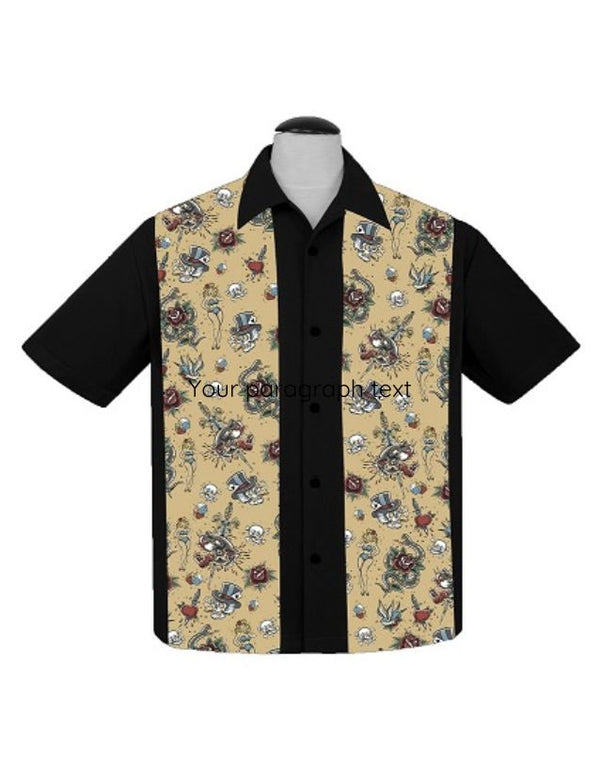 Steady Clothing Tattoo Print Double Panel Bowler