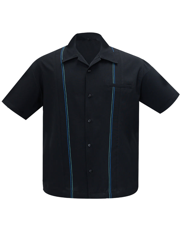 steady clothing The Harold Bowling Shirt in Black