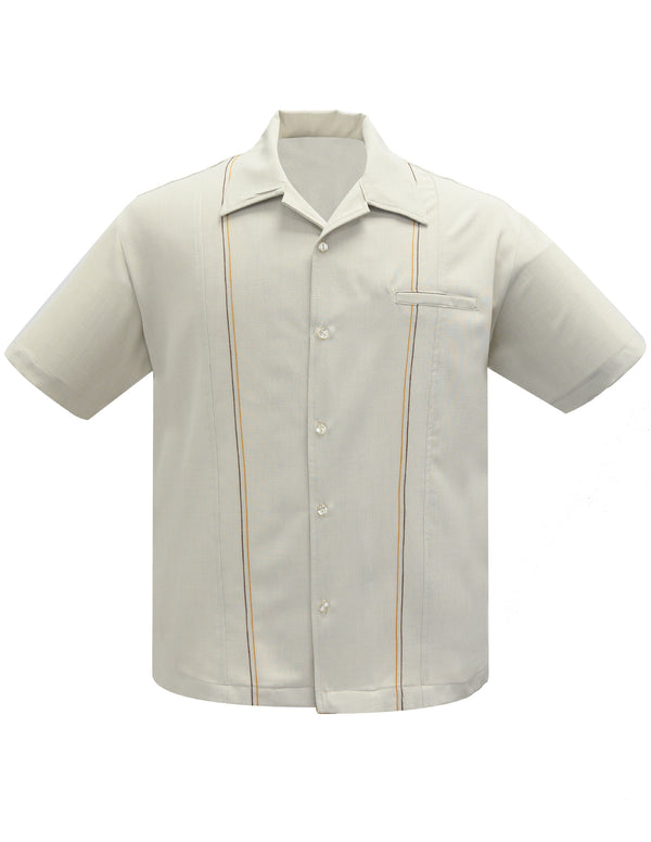 steady clothing The Harold Bowling Shirt in Stone