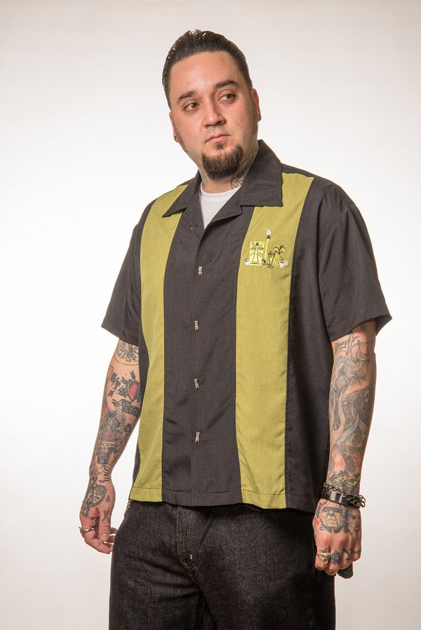 Steady Clothing The Mickey Bowling Shirt In Black