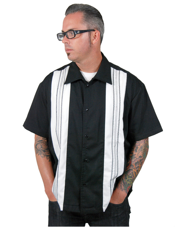steady clothing The Ricardo Shirt in Black/Cream