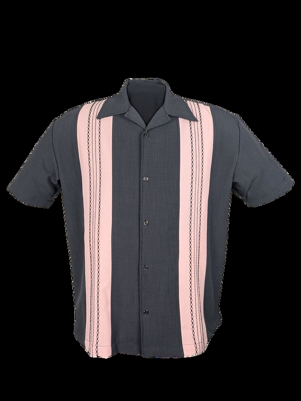 steady clothing The Ricardo Shirt in Charcoal/Pink