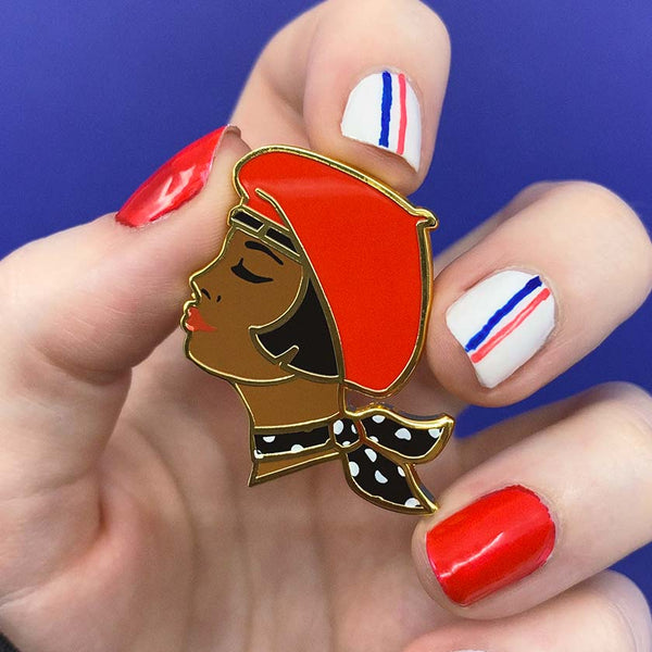 Steady Clothing Tres Chic Enamel Pin In Red