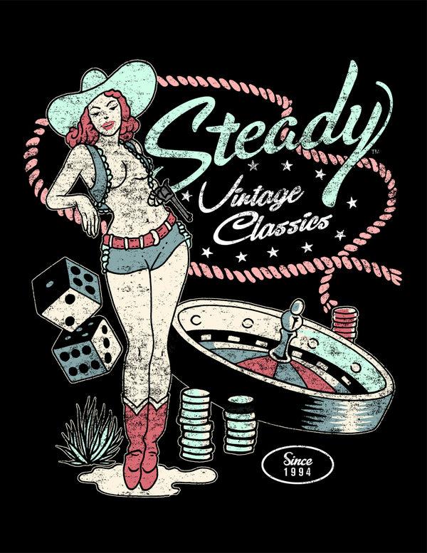 Steady Clothing Steady Cowgirl Women's Tee In Black