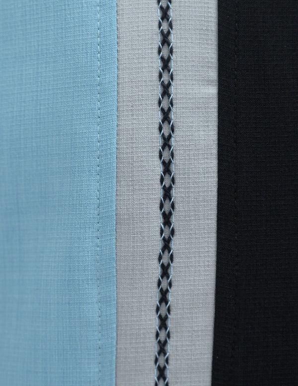 Steady Clothing The Charles Bowling Shirt In Black/Aqua/Silver