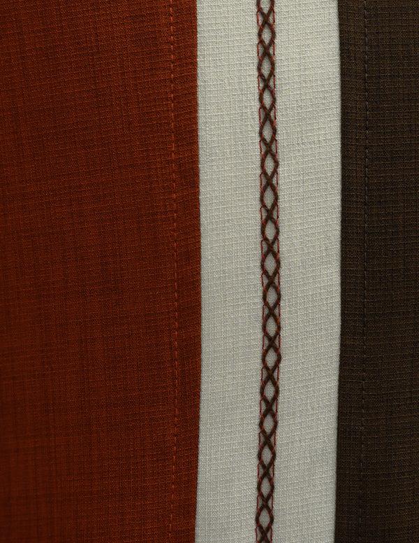 Steady Clothing The Charles Bowling Shirt In Brown/Rust/Stone