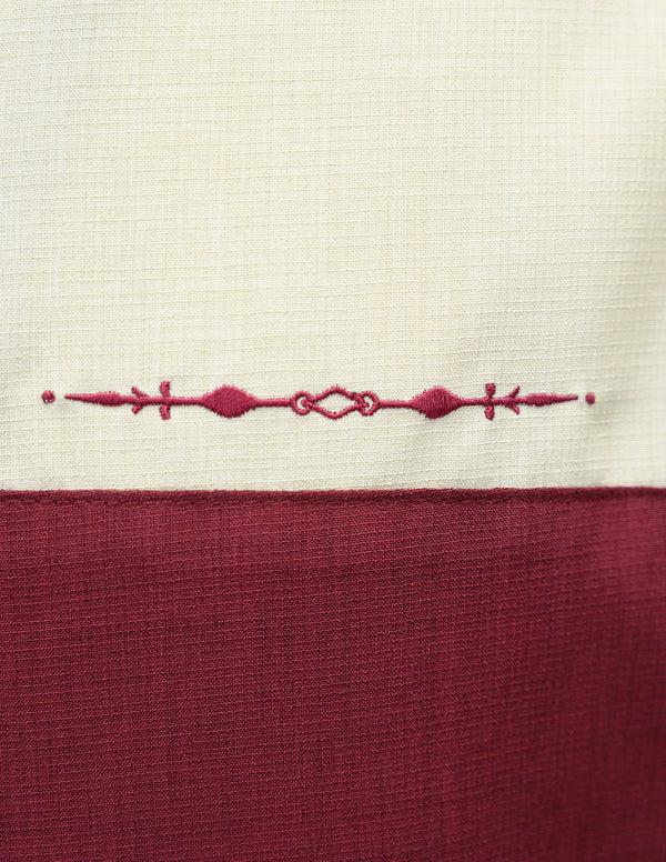 Steady Clothing The Earl Bowling Shirt In Burgundy/Stone