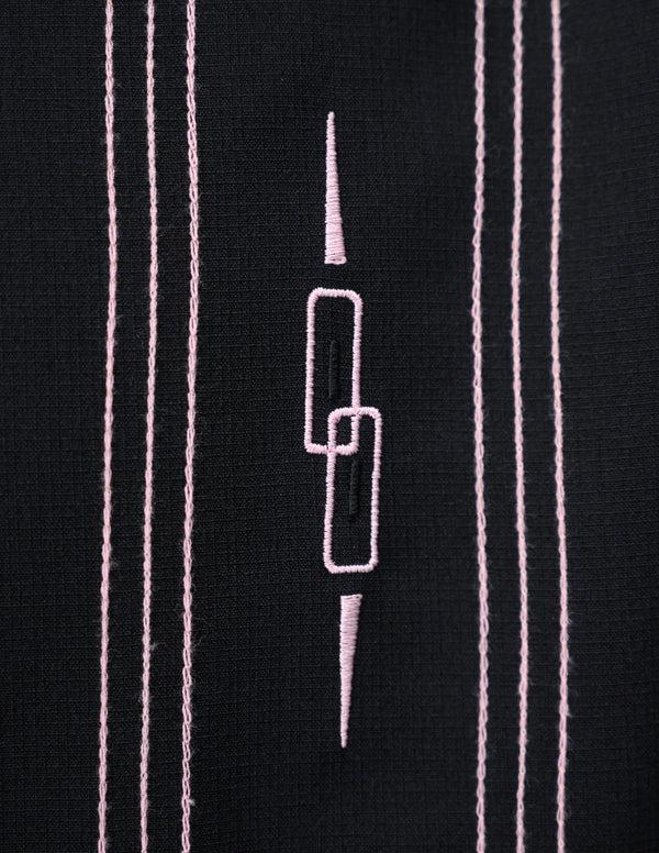 Steady Clothing The Harper Bowling Shirt In Black & Pink