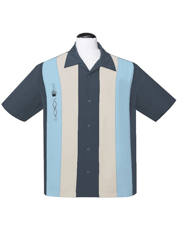 Steady Clothing The Kingston In Charcoal/Cream/Aqua