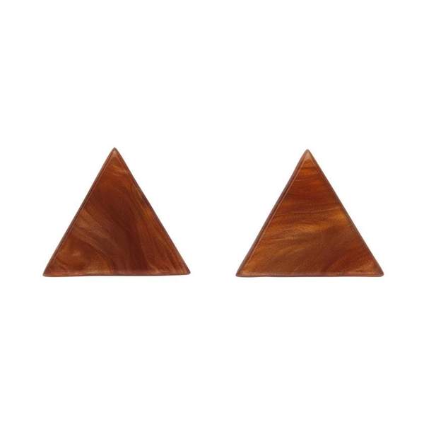 steady clothing Triangle Textured Resin Stud Earrings in Dark Orange