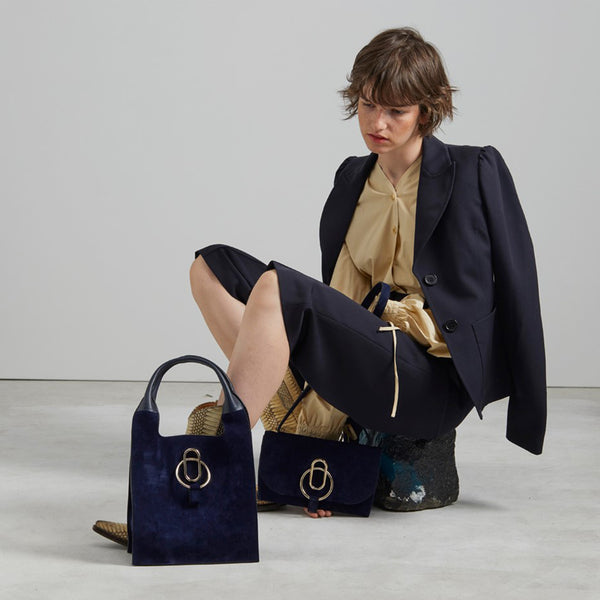 Stée ROSA SMALL Navy -suede