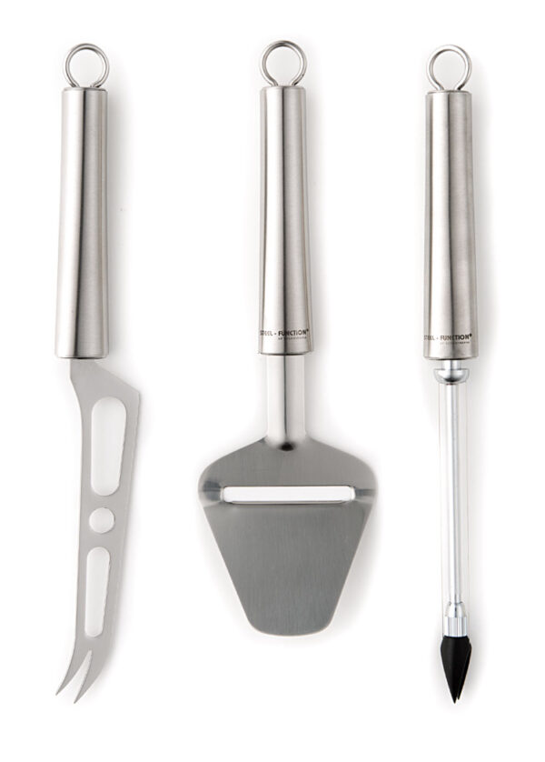 steel function CHEESE SET: 3 DIFFERENT CHEESE CUTTERS