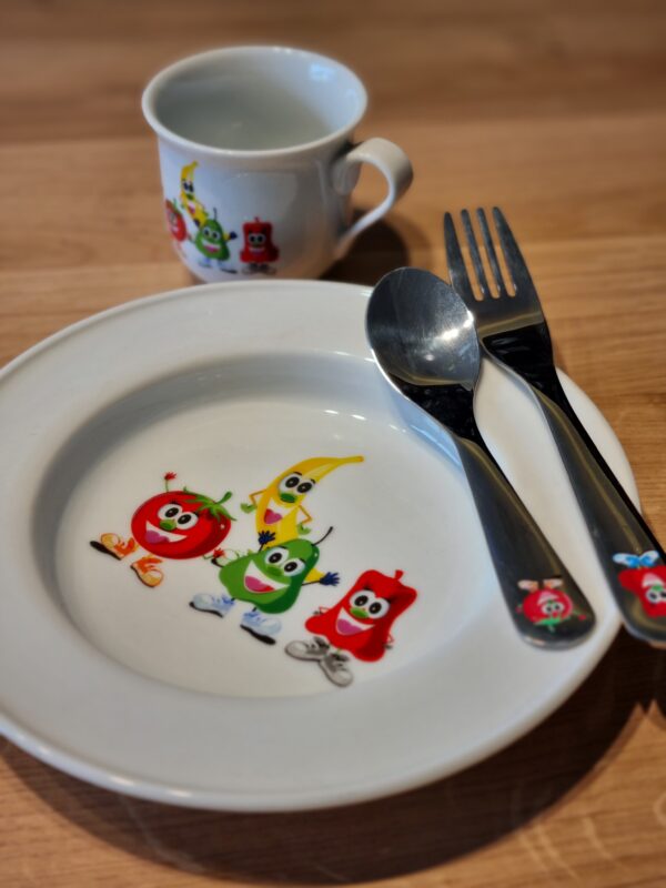 steel function SET: CHILDRENS FULL SET IN PORCELAIN/STEEL