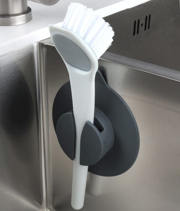 steel function BRUSH WITH SUCTION CUP HOLDER