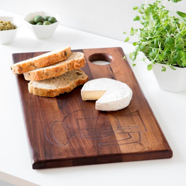 steel function CUTTING BOARD WALNUT 45X25X2.2