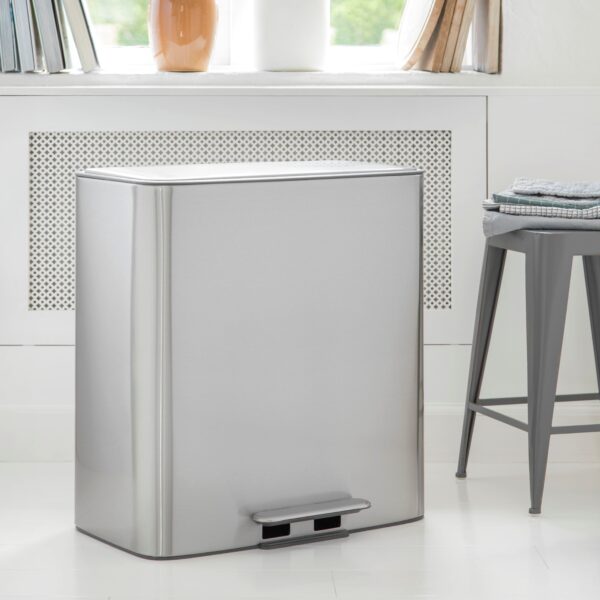 steel function DOUBLE PEDAL DUSTBIN 2X28 LTR