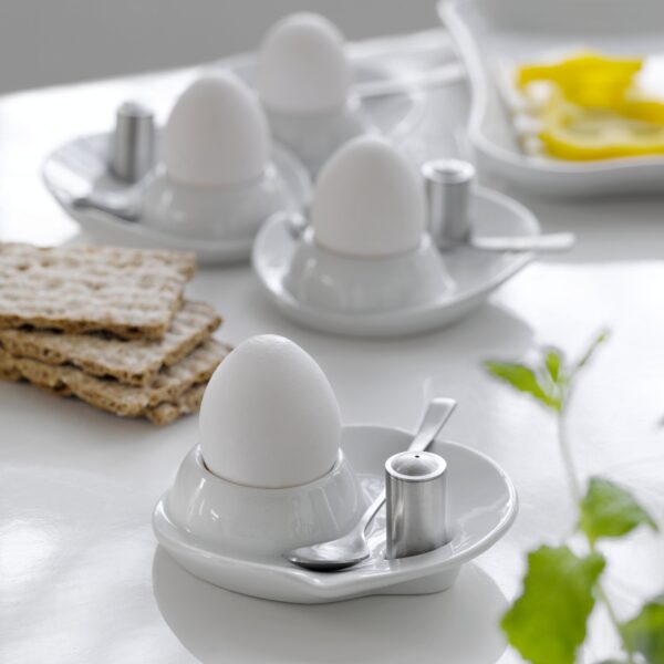 steel function EGGCUP W/SPOON AND SALT 4 SETS