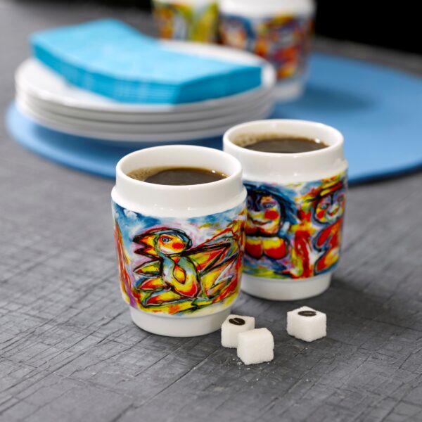 steel function HTC CUPS HAPPY BIRD PORCELAIN