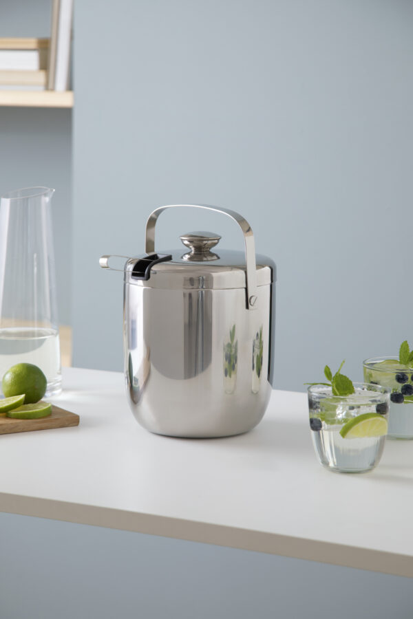 steel function LARGE ICE BUCKET W/ TONG 2.8 L