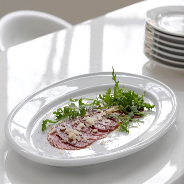 steel function OVAL SERVING DISH PORCELAIN