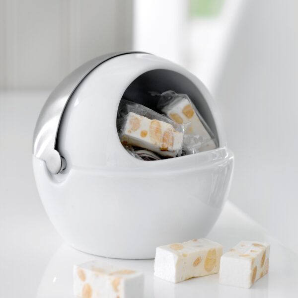 steel function PORCELAIN SUGAR POT W/LID