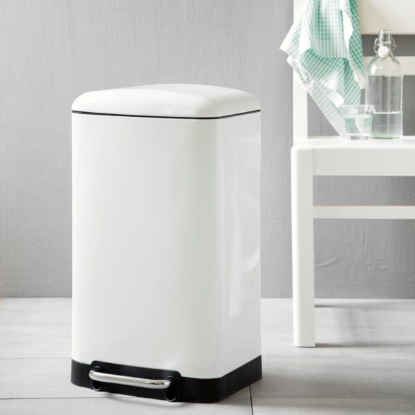 steel function SQUARE WHITE DUSTBIN 30 L
