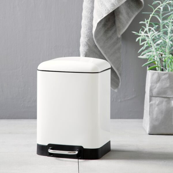 steel function SQUARE WHITE DUSTBIN 6 L