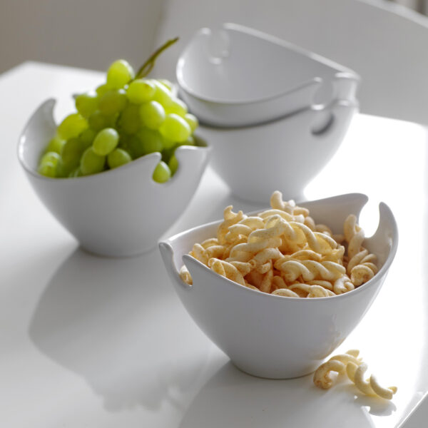 steel function WHITE BOWLS SET OF 4