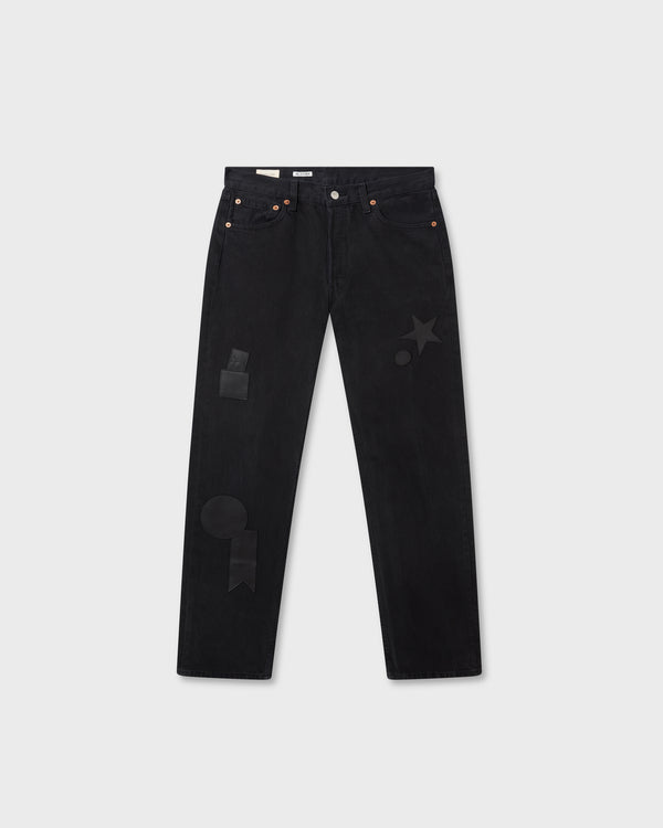 stefan cooke Black Patch Vintage Black Jeans