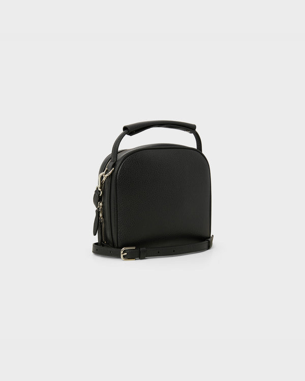 Stefan Cooke Bowling Bag In Black Grain Leather