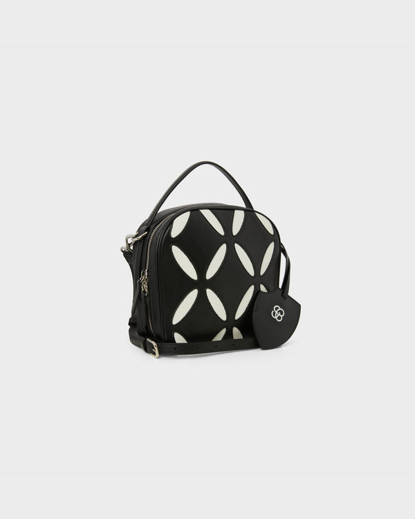Stefan Cooke Bowling Bag In Black & White Leather