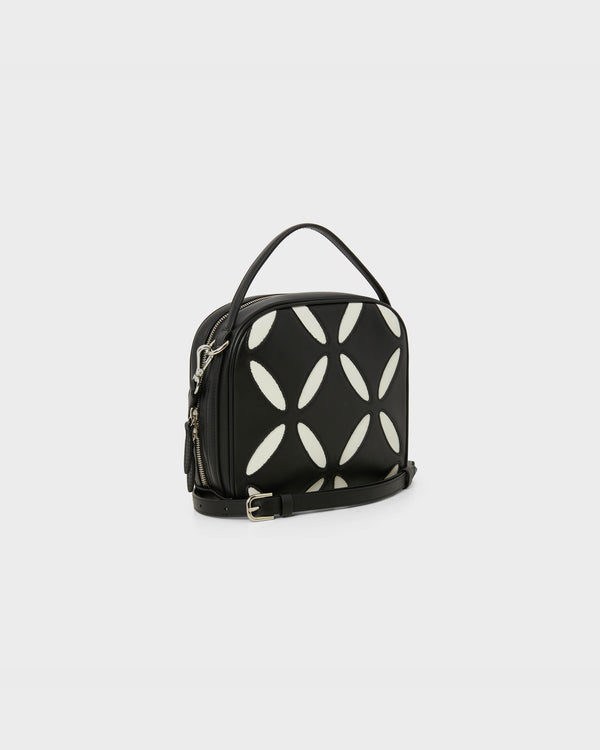 Stefan Cooke Bowling Bag In Black & White Leather