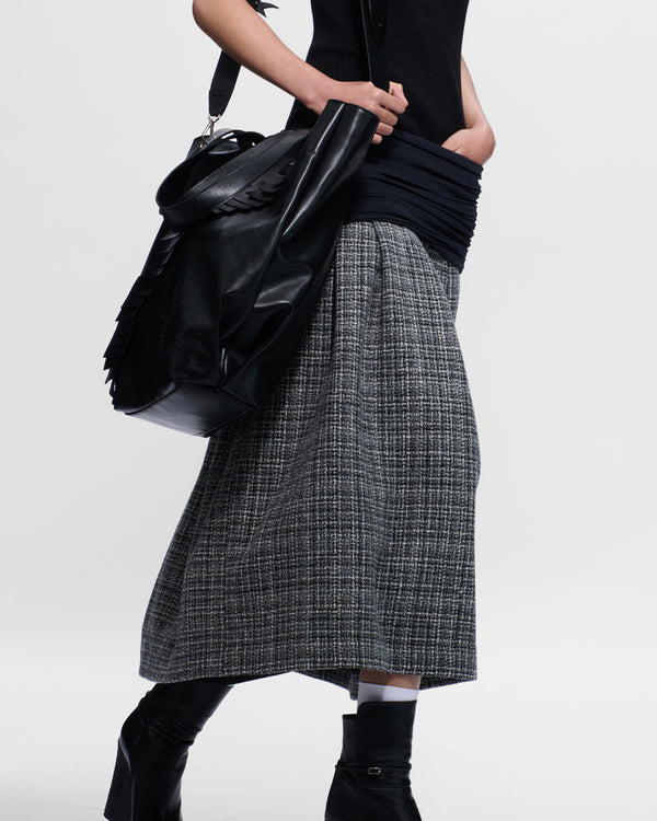 Stefan Cooke Elastic Waist Skirt In Tweed