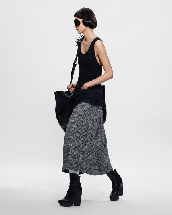 Stefan Cooke Elastic Waist Skirt In Tweed