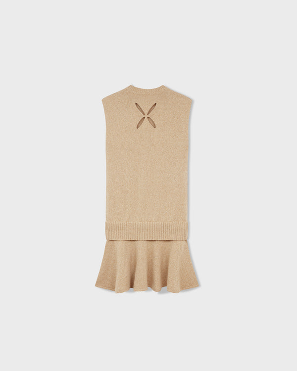 Stefan Cooke Knitted Tank Dress In Brown Marl