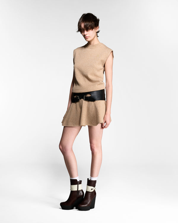 Stefan Cooke Knitted Tank Dress In Brown Marl