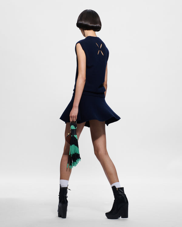 Stefan Cooke Knitted Tank Dress In Navy