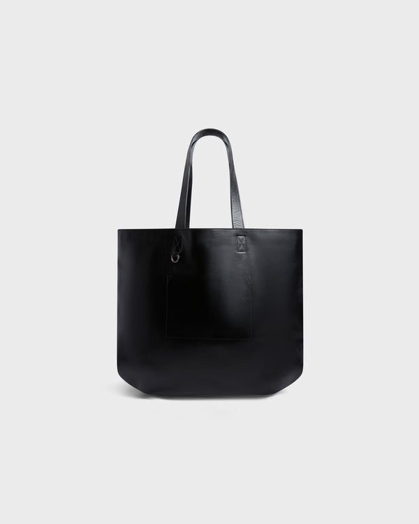 Stefan Cooke Leather Patch Tote Bag In Black