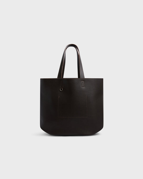 Stefan Cooke Leather Patch Tote Bag In Brown