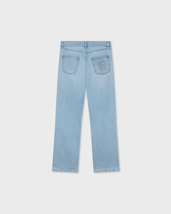 Stefan Cooke Monogram Jeans In Light Blue