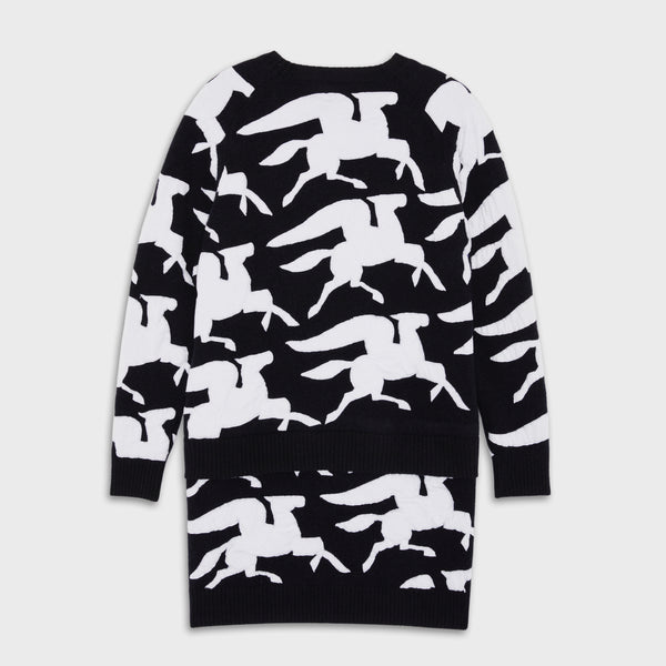 Stefan Cooke Pegasus Jumper Dress In Navy Wool