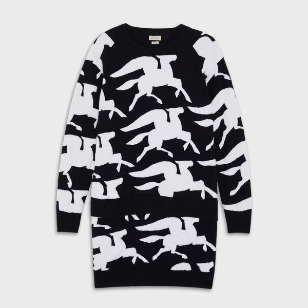 stefan cooke Pegasus Jumper Dress in Navy Wool