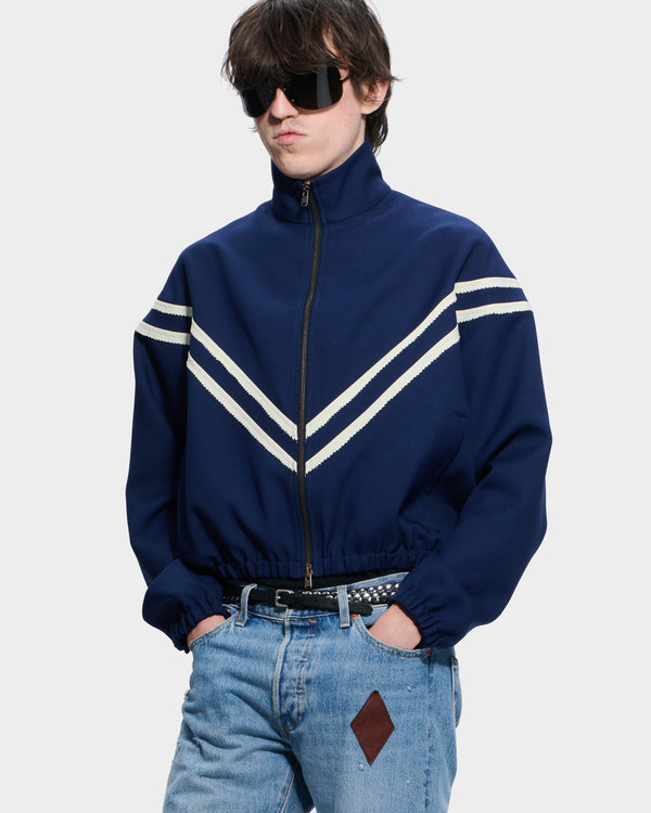 Stefan Cooke Pinking Corded Jacket In Navy