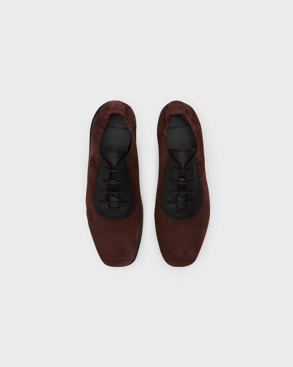 Stefan Cooke Racer Shoe In Brown Suede