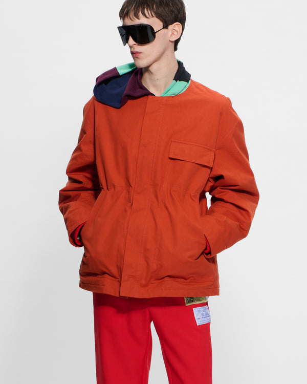 Stefan Cooke Rugby Hood Work Jacket In Orange