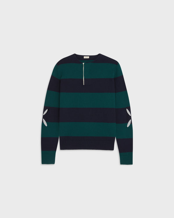 stefan cooke Rugby Jumper in Navy & Green