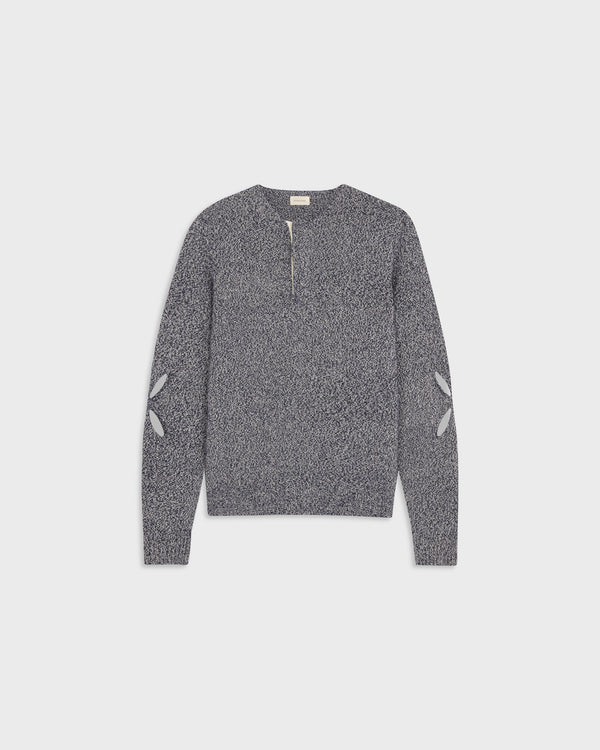 stefan cooke Rugby Jumper in Navy Marl