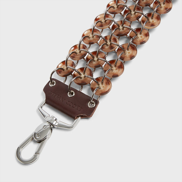 Stefan Cooke Short Button Strap In Brown