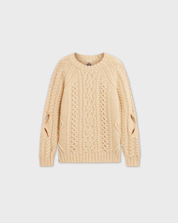 stefan cooke Slashed Cable Jumper in Oatmeal