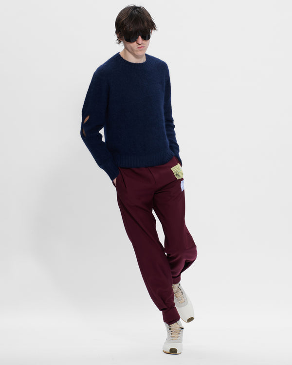 Stefan Cooke Slashed Shaggy Jumper In Navy